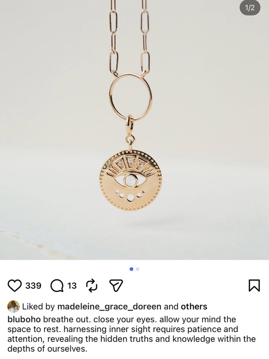 bluboho Jewelry - bluboho Gold Evil Eye Charm